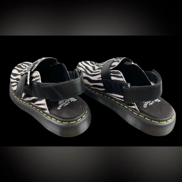 NWT Dr. Martens Jorge II cow hair upper slingback zebra black white USMen 11 W12 - Picture 6 of 9